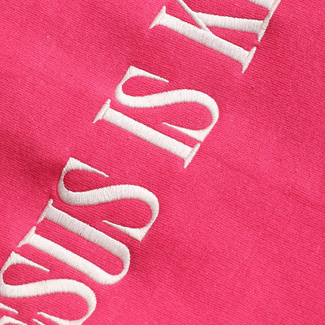 JESUS IS KING Embroidered Heavyweight Sweatshirt: INDIGO BLUE / S