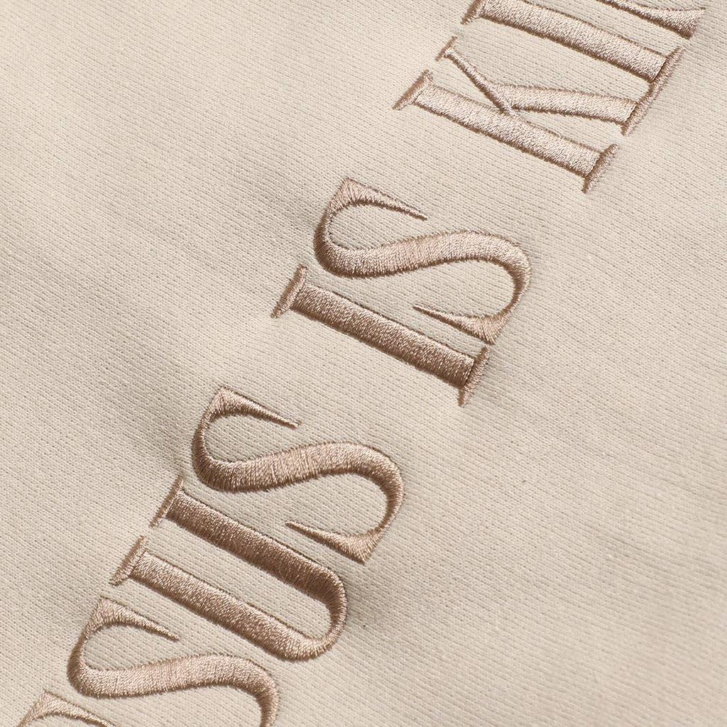 JESUS IS KING Embroidered Heavyweight Sweatshirt: INDIGO BLUE / S