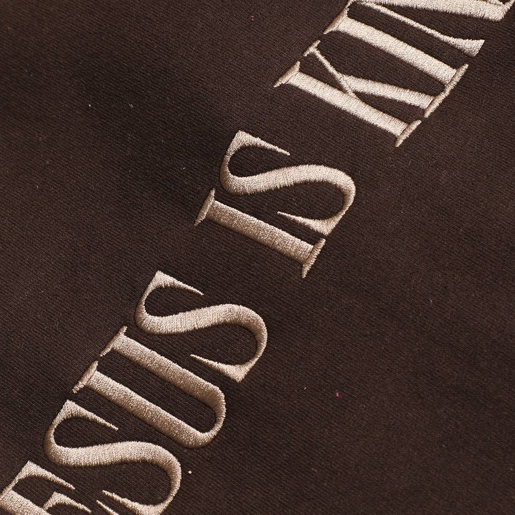 JESUS IS KING Embroidered Heavyweight Sweatshirt: INDIGO BLUE / S