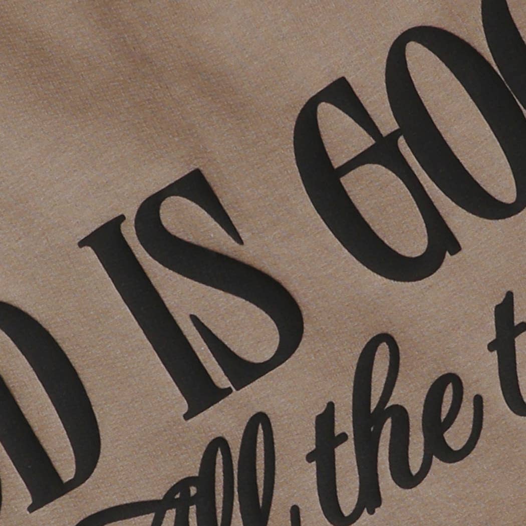 GOD IS GOOD All The Time PUFF MIDWEIGHT Sweatshirt: LIGHT PINK / L