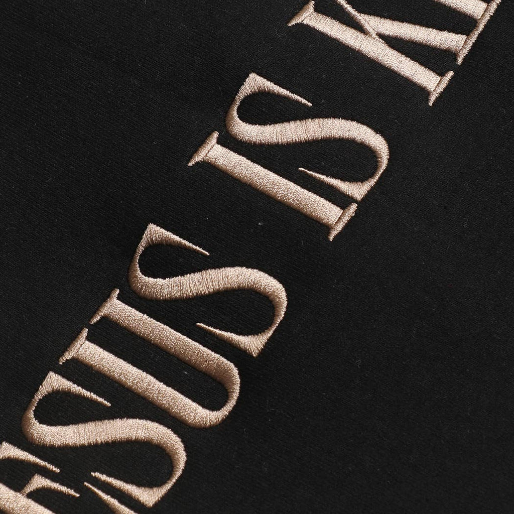 JESUS IS KING Embroidered Heavyweight Sweatshirt: INDIGO BLUE / S