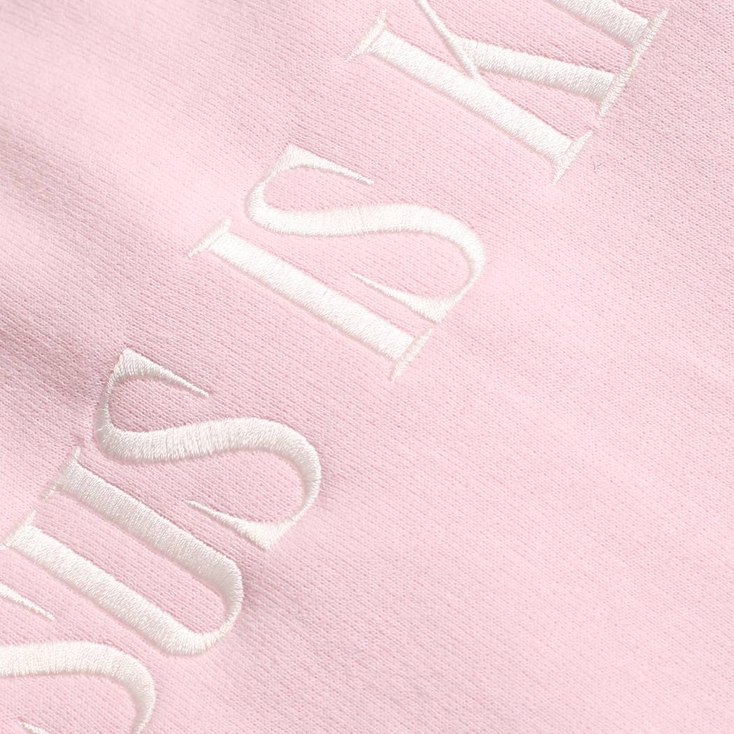 JESUS IS KING Embroidered Heavyweight Sweatshirt: INDIGO BLUE / S